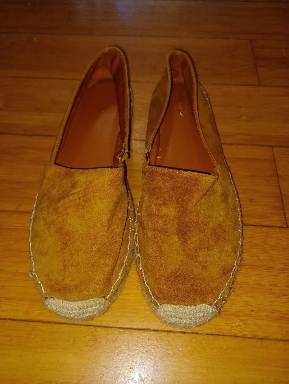 Women’s Aldo Suede Espadrille Slip-On Flats in Mustard